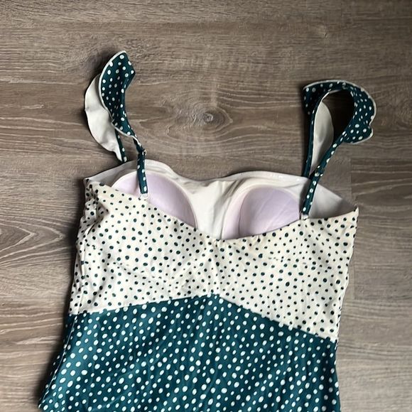 Summersalt Polka Dot One Piece Swimsuit - Green and White - Picture 8 of 10